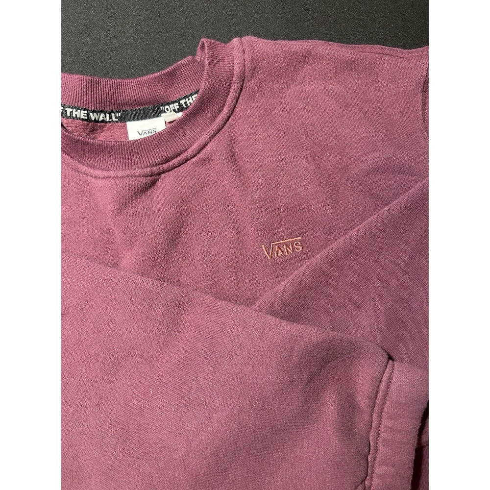Vans Women's Skater Punk 90s Cropped Pullover Sweatshirt Burgundy Size S
